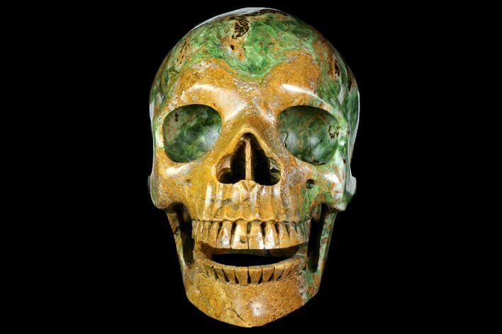 Realistic, Polished Autumn Jasper Skull #151219